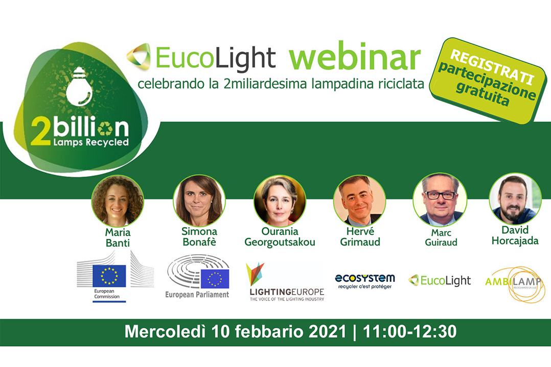 Webinar per festeggiare la 2miliardesima lampadina riciclata in Europa