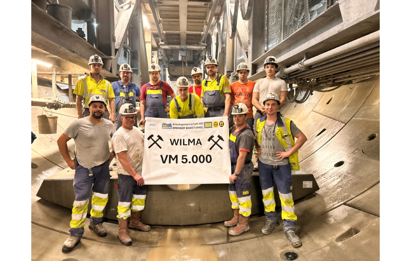 Galleria di Base del Brennero: la fresa Wilma supera il traguardo dei 5000 metri